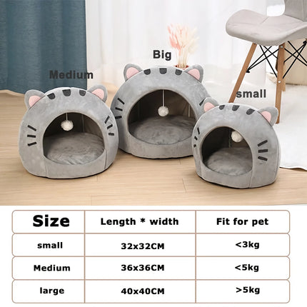 Cozy Cat Bed Cave – Niche douce et chaude pour chats et petits chiens