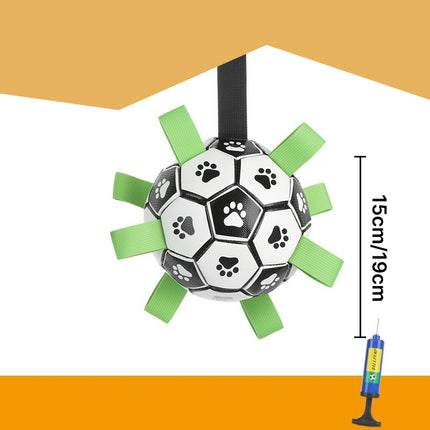Juguete de fútbol interactivo para perros con lengüetas de agarre