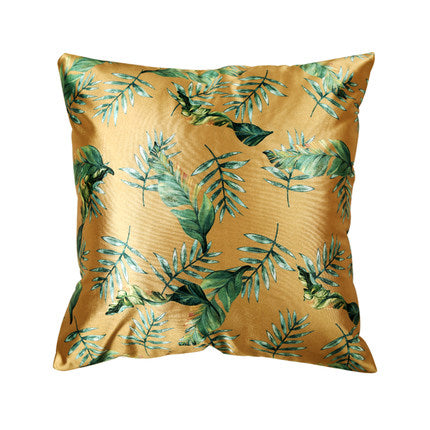 Modern rainforest bird green leaf print cushion cover - Wnkrs