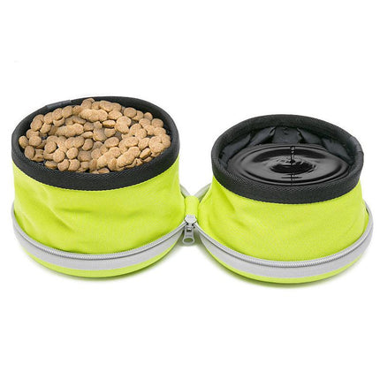 Gamelle double pliable pour chien pour nourriture et eau