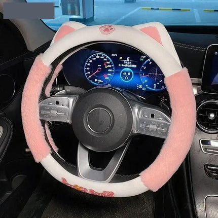 Colorful Plush Winter Steering Wheel Cover - Wnkrs