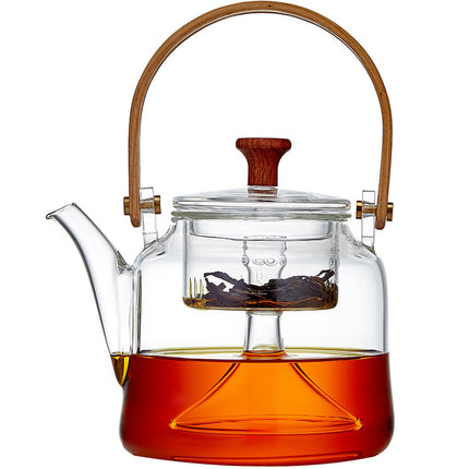 Japanese Style Glass Bamboo Handle Teapot Kettle - Wnkrs