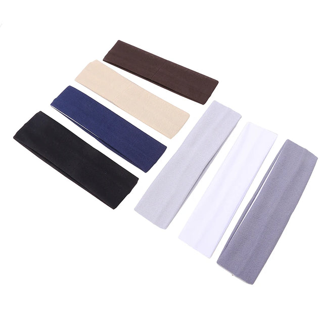 7-Piece Fashion Solid Color Soft Elastic Headbands for Yoga, Sports & Everyday Use