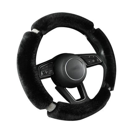 Luxury Anti-Slip Suede Fur Diamond Steering Wheel Cover - Wnkrs