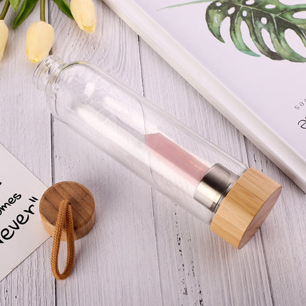 Crystal Infused Elixir Glass & Bamboo Water Bottle - Wnkrs