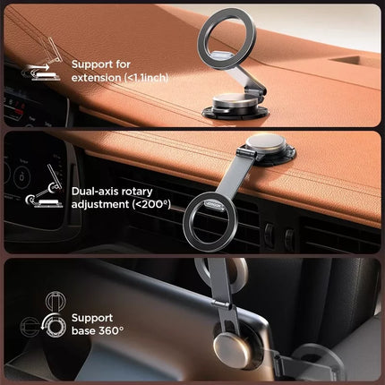 Magnetic Foldable Car Phone Mount - Strongest Magnet Dashboard Holder