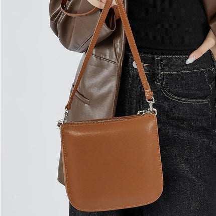 Sac à bandoulière en cuir véritable pour femme