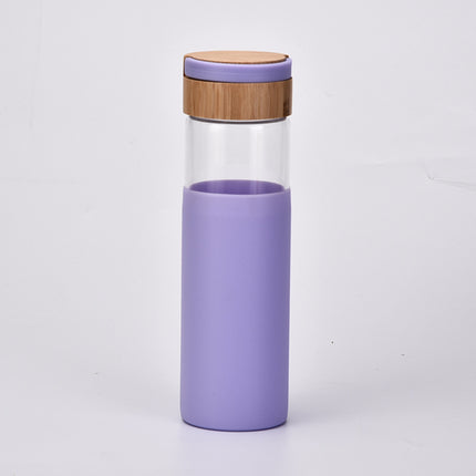 Handle Bamboo Cover Color Silicone Cover Outdoor Water Cup - Wnkrs