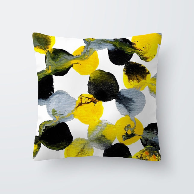 Yellow Print Cushion Cover