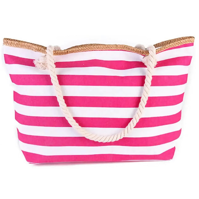 Grand sac fourre-tout de plage rayé pour femme
