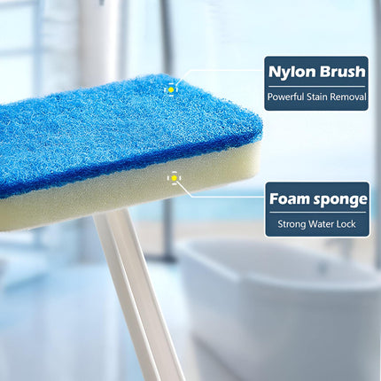 Brosse de nettoyage multifonctionnelle pour murs et sols de salle de bain à long manche