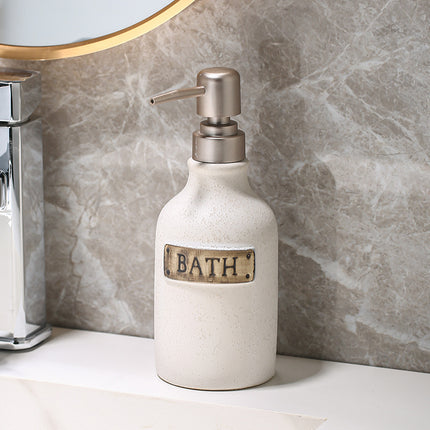 400ml Vintage Ceramic Soap Dispenser Bottle for Bathroom and Kitchen