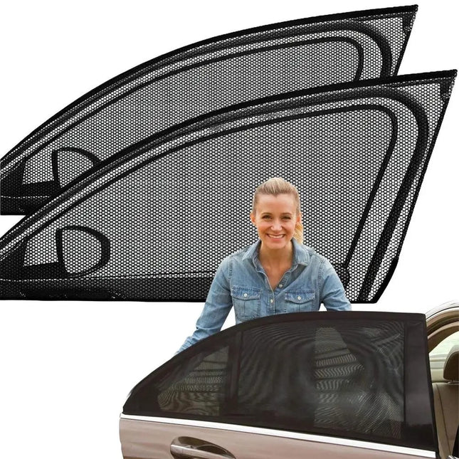 Universal Car Side Window Sunshade Curtains – Mesh Net Sunblocker with Privacy Protection