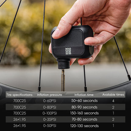 Mini bomba eléctrica portátil para bicicleta de 100 PSI