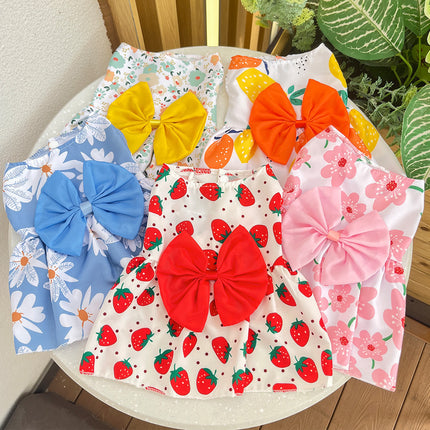 Robe pour chien avec nœud papillon printemps-été