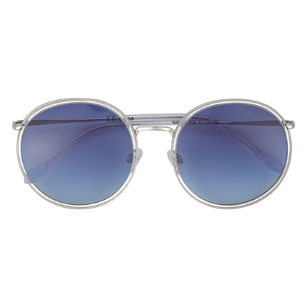 Oversized Metal Round Sunglasses for Women - UV400 Protection