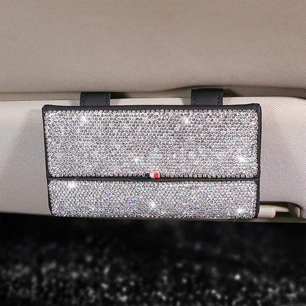 Luxurious Crystal Rhinestone Suede Leather Car Glasses Case - Wnkrs