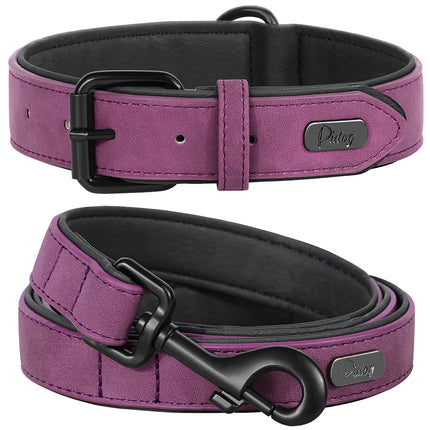 Conjunto de collar y correa acolchados y duraderos para perros de razas grandes