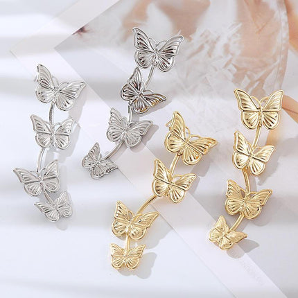 Pendientes colgantes de mariposa vintage bohemios: joyas de metal largas y modernas para mujer