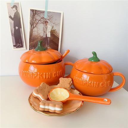 Ceramic Breakfast Couple Pumpkin Cups - Wnkrs