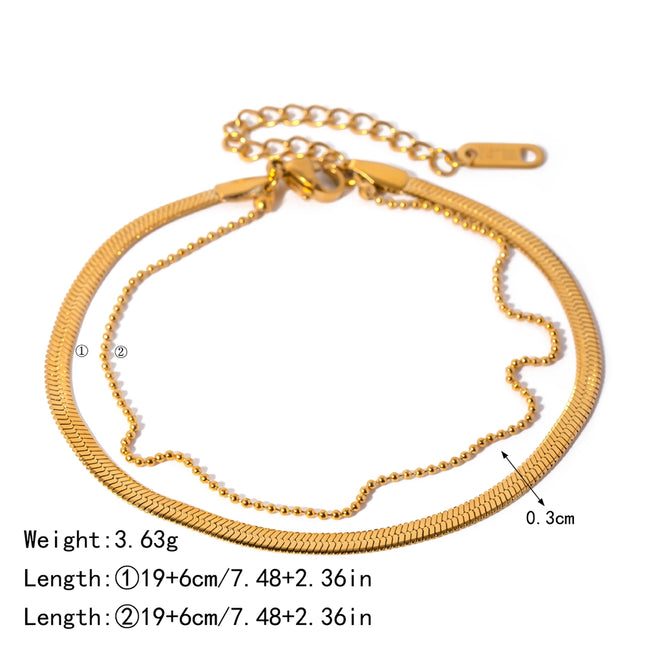 Exquisite Double Layer Snake Chain Anklet