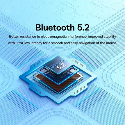 Wireless Bluetooth 5.2 Mouse 4000DPI - Ergonomic Design with 6 Quiet Buttons for Multi-Device Compatibility