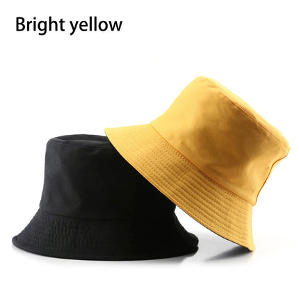 Sombrero de pescador reversible clásico de algodón negro: gorra informal para el sol para aventuras al aire libre