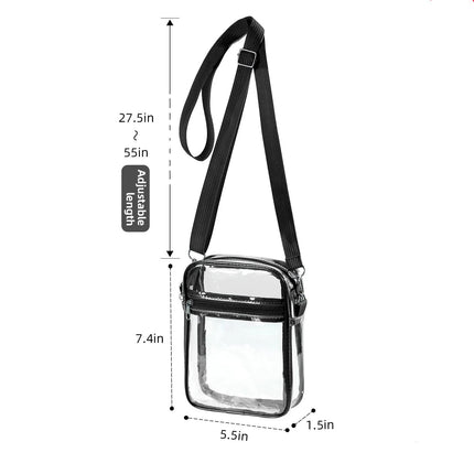 Sac à bandoulière en PVC transparent pour femme, approuvé pour le stade