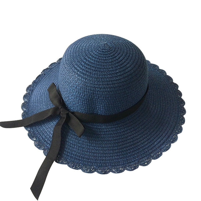 Ribbon Wavy Straw Hat for Kids