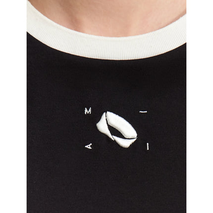 T-shirt minimaliste en coton brodé pour femme