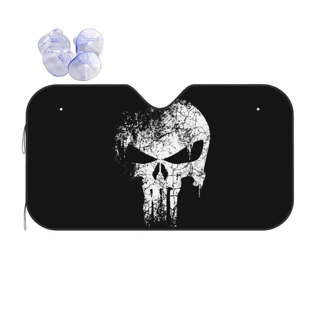 Punisher Skull Car Sunshade – Cute Auto Windshield Protector 76x140cm - Wnkrs