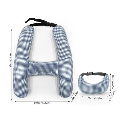 Comfort Kid & Adult Car Seat Neck Support Pillow - H-Shape Travel Cushion for Safe, Cozy Journeys - Wnkrs