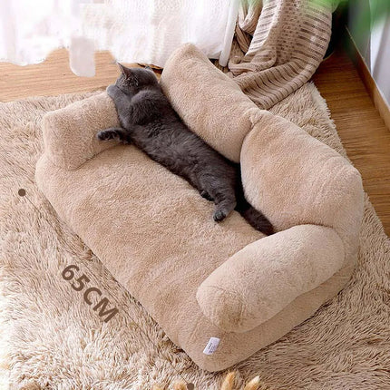 Canapé-lit en peluche confortable pour chat