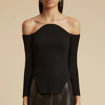 Plain Slim Long Sleeve Slash Neck Knitting Sweaters For Women - Wnkrs