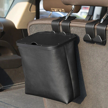 Leather Car Trash Can: Waterproof, Foldable & Multipurpose Organizer - Wnkrs