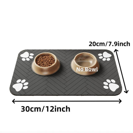 Tapis d'alimentation absorbant pour animaux de compagnie avec support en caoutchouc imperméable