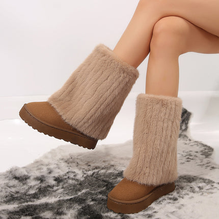 Bottes de neige longues en fourrure pour femmes