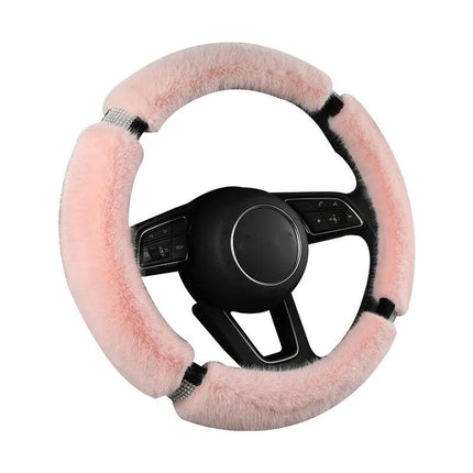 Luxury Anti-Slip Suede Fur Diamond Steering Wheel Cover - Wnkrs