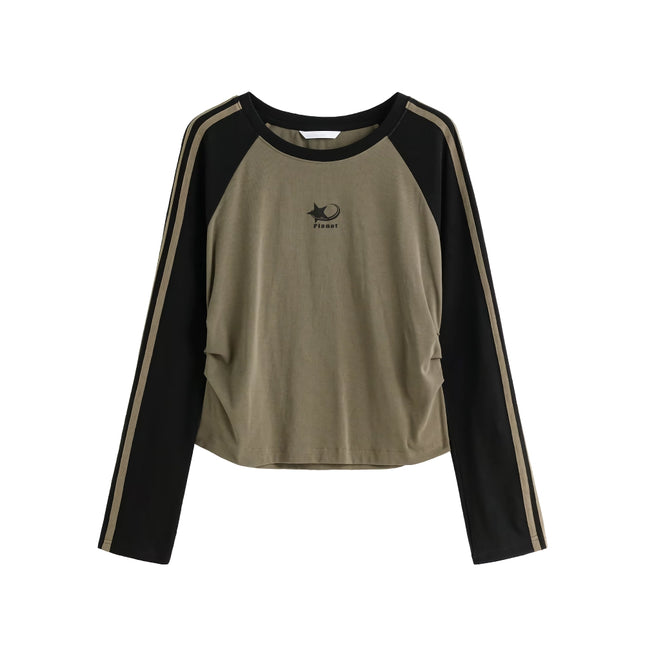 Camiseta casual retro de manga larga