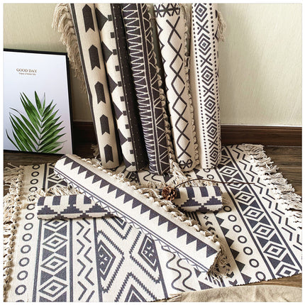 Nordic cotton and linen tassel carpet - Wnkrs
