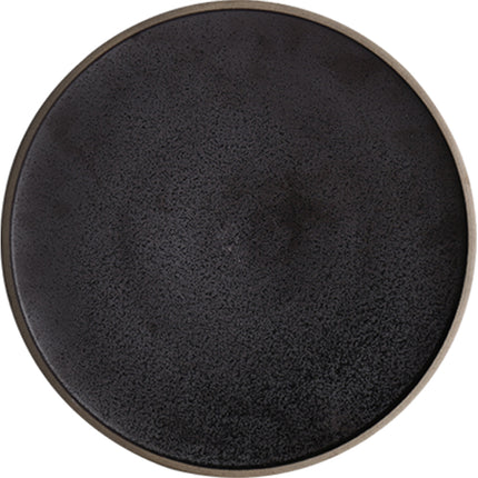 Black crystal large plate ceramic plate home dessert plate round flat plate - Wnkrs