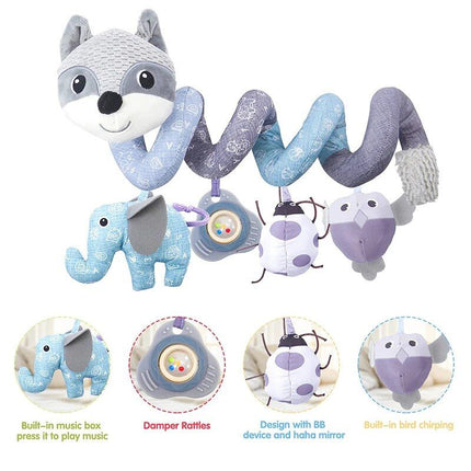 Plush Fox Spiral Activity Toy for Car Seats and Strollers - Wnkrs