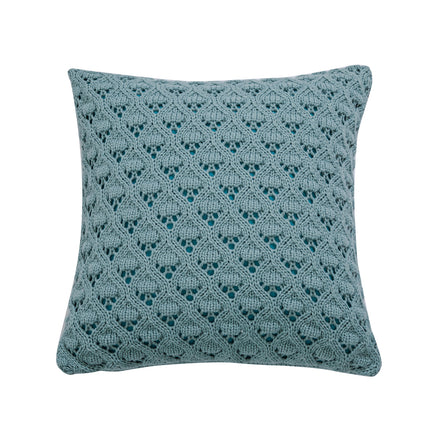 Housse de coussin en tricot à losanges de style scandinave - Taie d'oreiller creuse de couleur pure