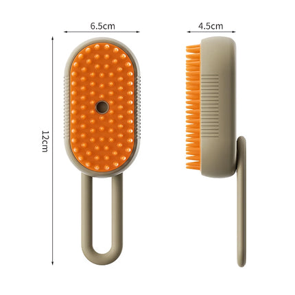 Brosse de toilettage électrique 3 en 1 pour chat avec fonction vapeur, massage et peigne