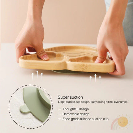 Eco-Friendly Bamboo Baby Feeding Set with Non-Slip Silicone Suction Cups - Wnkrs