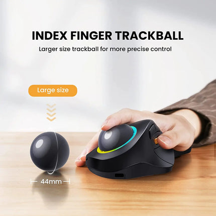 Ratón trackball inalámbrico recargable para dedo índice