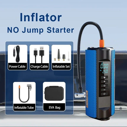 Portable Tire Inflator with Emergency Car Jump Starter & Multifunctional Air Pump - Wnkrs