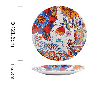 Underglaze Ceramic Tableware Bohemian Household Dishes - Wnkrs