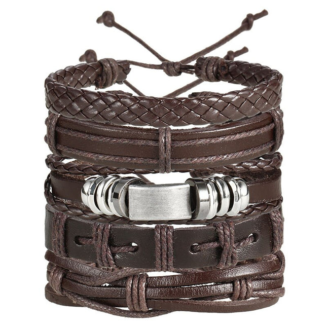 Vintage Multilayer Leather Bracelet for Men - Wnkrs