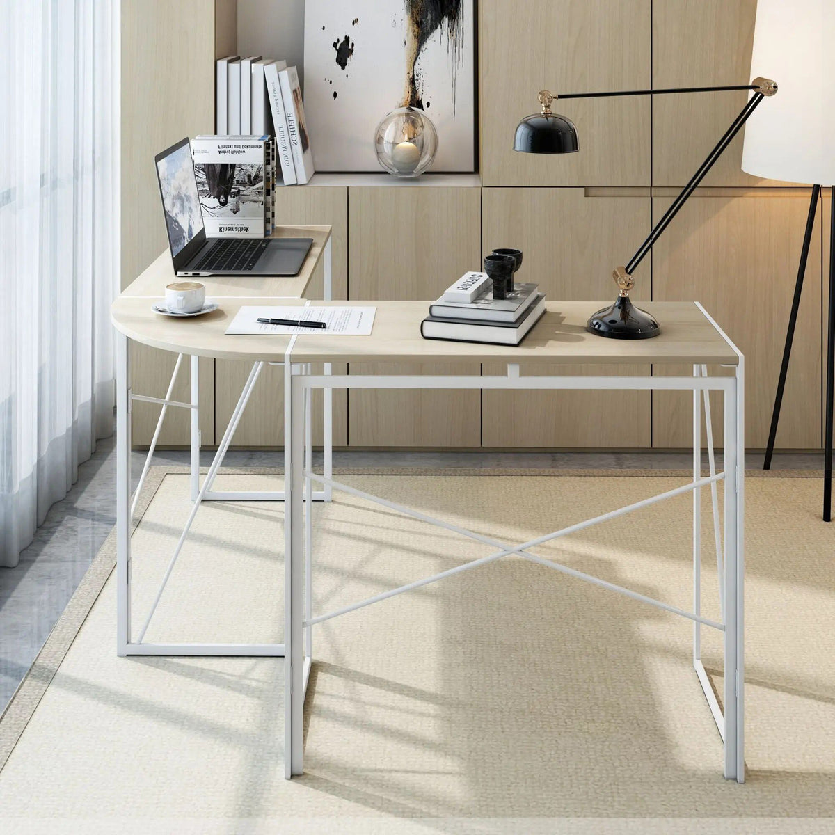 White L-Shaped Corner Desk for Home Office